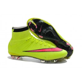 Nike Mercurial Superfly FG Soccer Cleats Cheap Shoes Volt Hyper Pink Black