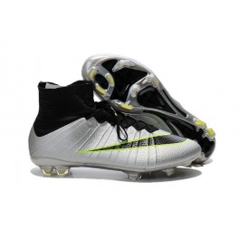 2015 Nike Men's Mercurial Superfly FG Football Cleats Silvery Green Black