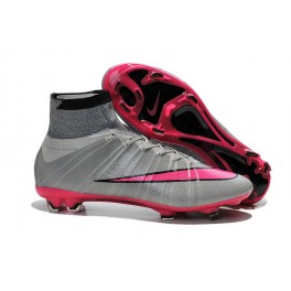 Nike Mercurial Superfly FG Soccer Cleats Cheap Shoes Grey Black Pink