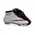 Nike New Mercurial Superfly FG Men's Firm-Ground Soccer Boots White Red Black