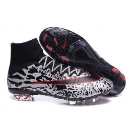 Nike Mercurial Superfly FG Soccer Cleats Cheap Shoes Leopard White Red Black