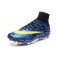 Nike New Mercurial Superfly FG Men's Firm-Ground Soccer Boots Leopard Blue Volt Black