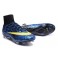 Nike New Mercurial Superfly FG Men's Firm-Ground Soccer Boots Leopard Blue Volt Black
