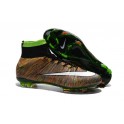2015 Nike Men's Mercurial Superfly FG Football Cleats Green Black White Multicolor
