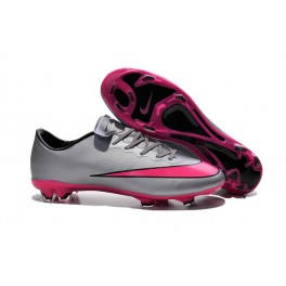 New Nike Mercurial Vapor X FG Soccer Shoes Wolf Grey Hyper Pink Black