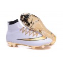 Nike New Mercurial Superfly FG Men's Firm-Ground Soccer Boots Gold White Black