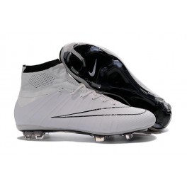 Nike New Mercurial Superfly FG Men's Firm-Ground Soccer Boots White Black