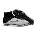Nike New Mercurial Superfly FG Men's Firm-Ground Soccer Boots Leather Black White