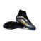Nike New Mercurial Superfly Heritage FG Men's Firm-Ground Soccer Boots Black Silvery Blue Yellow