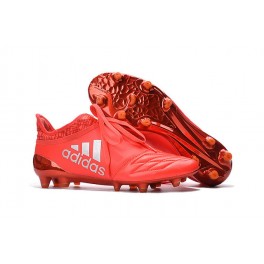 NEW! Adidas X 16+ Purechaos FG/AG - Soccer Cleats Leather Solar Red Silver Metallic Hi-Res Red