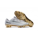 Shoes For Men Nike Mercurial Vapor 11 FG Soccer Cleats CR7 Vit&oacute;rias White Gold Black