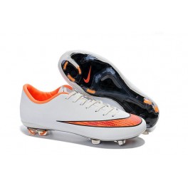 New Nike Mercurial Vapor X FG Soccer Shoes White Orange