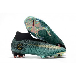 New - Nike Mercurial Superfly 6 Club Ronaldo FG Soccer Cleats Clear Jade Metallic Vivid Gol Black