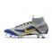New - Nike Mercurial Superfly 6 Elite FG Soccer Cleats Silver Blue Yellow