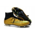 Nike New Mercurial Superfly FG Men's Firm-Ground Soccer Boots Golden Yellow Black